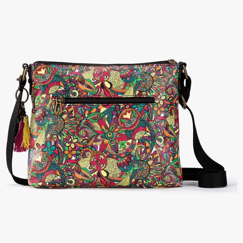 ๐ SAKROOTS ARTIST CIRCLE CROSSBODY BAG IN RAINBOW SPIRIT DESERT NWOT - Picture 6 of 10